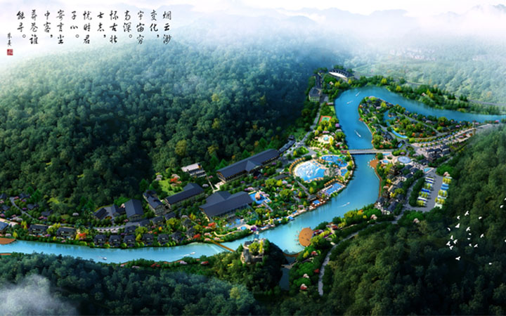 統景溫泉旅游規劃鳥瞰圖